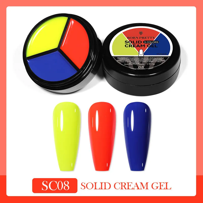 Solid Cream Gel Polish 3 Colours in 1 Born Pretty