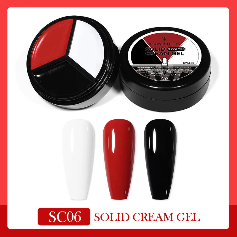 Solid Cream Gel Polish 3 Colours in 1 Born Pretty