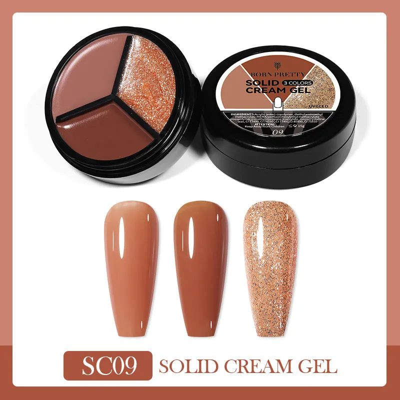 Solid Cream Gel Polish 3 Colours in 1 Born Pretty