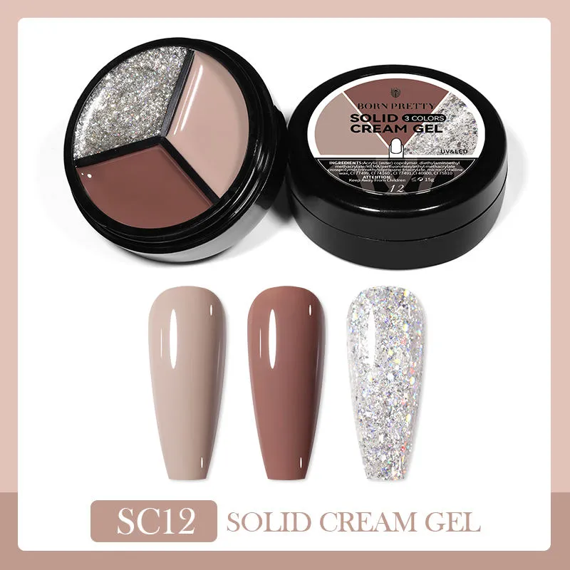 Solid Cream Gel Polish 3 Colours in 1 Born Pretty