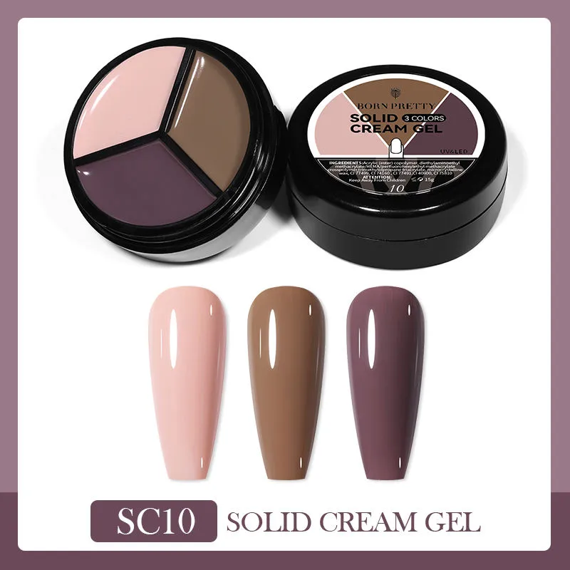 Solid Cream Gel Polish 3 Colours in 1 Born Pretty