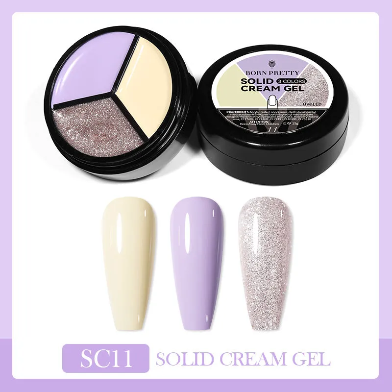 Solid Cream Gel Polish 3 Colours in 1 Born Pretty