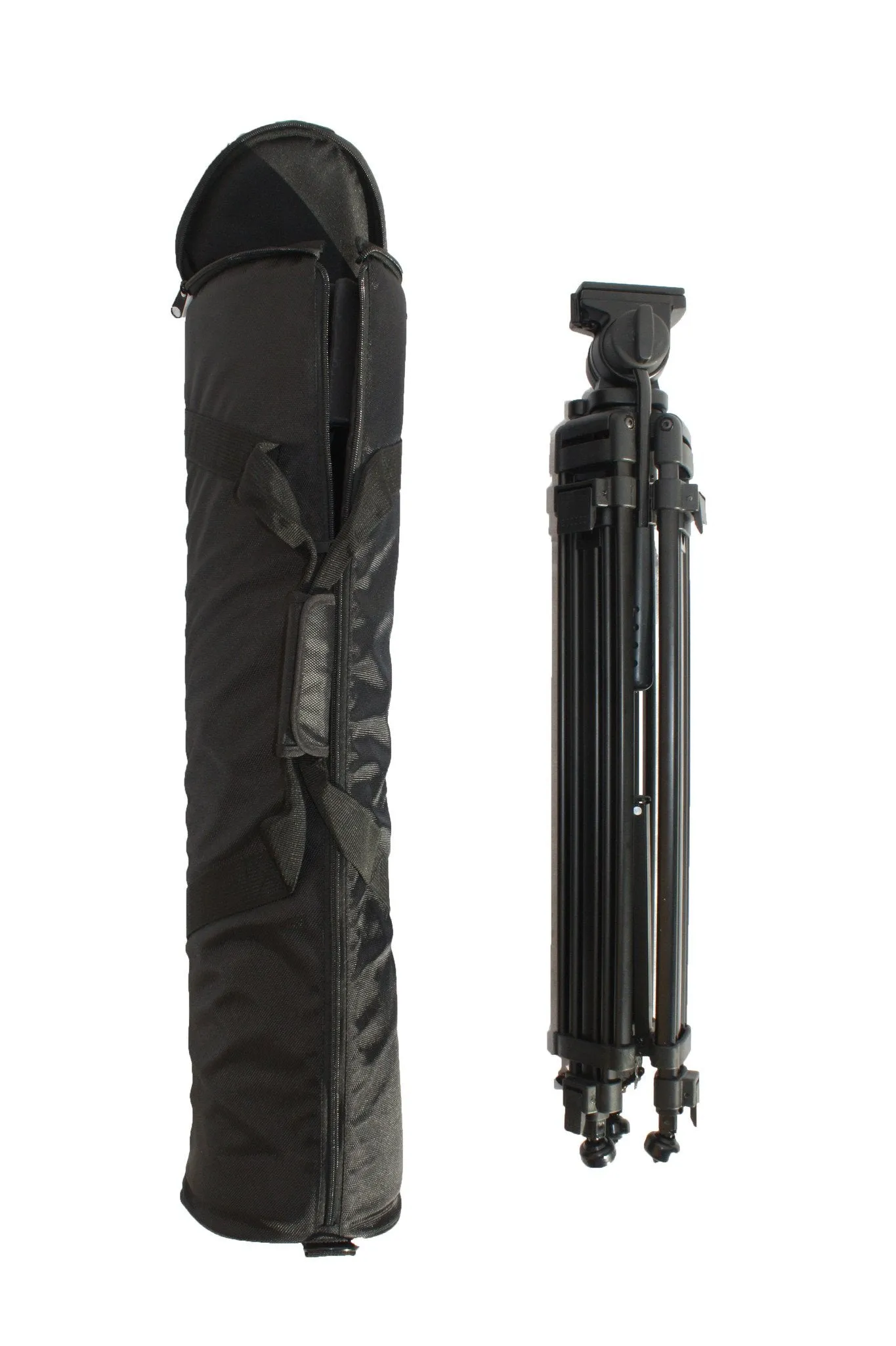 SOMITA PROFESSIONAL VIDEO TRIPOD ST-650, 65MM BOWL, 62 INCH HEIGHT, WITH 2 QUICK RELEASE PLATES, FLUID HEAD, AND TRAVEL BAG