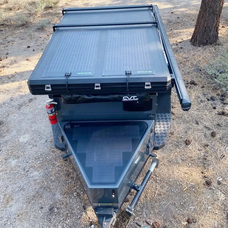 TurtleBack Expedition Trailers Storage Box Lensun 62W Flexible Solar Panel