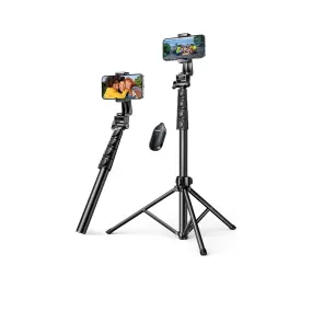UGREEN 70-inch Aluminum Tripod Selfie Stick with Bluetooth Remote Controller, 4-Leg Section, 360 Degree Pan Head - Compatible for iPhone, Samsung Smartphones, Digital Camera, Go Pro / Action Cameras | For Selfies, Live Streaming & Vlogging
