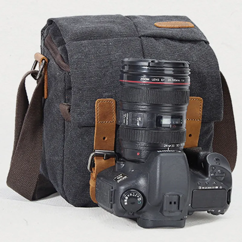 Unisex Waterproof Waxed Canvas DSLR/SLR Bag Case Compact Camera Bag