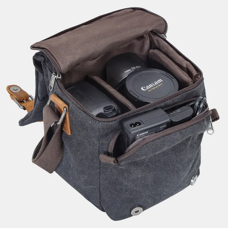Unisex Waterproof Waxed Canvas DSLR/SLR Bag Case Compact Camera Bag