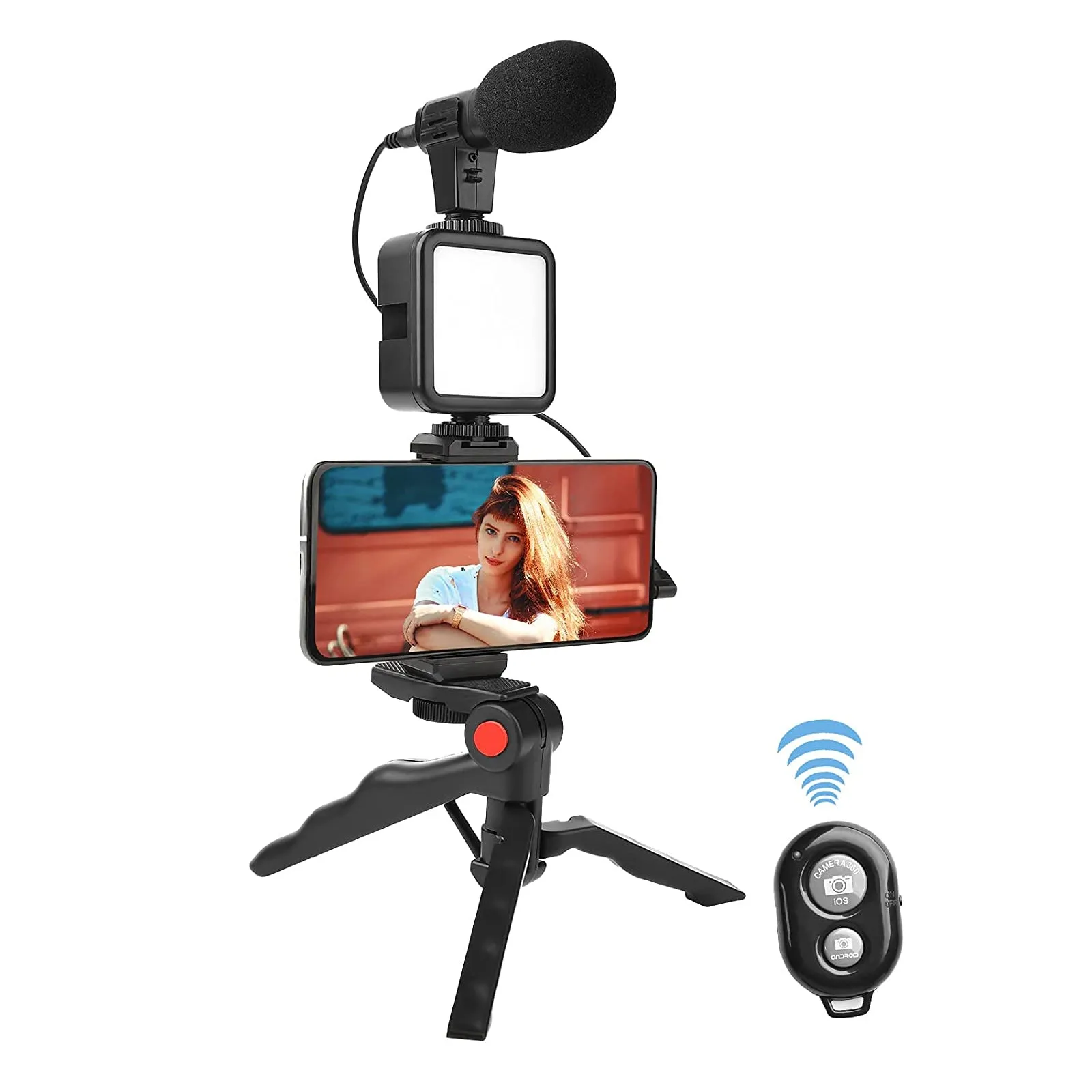 Vlogging Kit Video Maker Kit  with Microphone for Smartphones  Video Recording with Light   Microphone   Tripod   Phone Holder