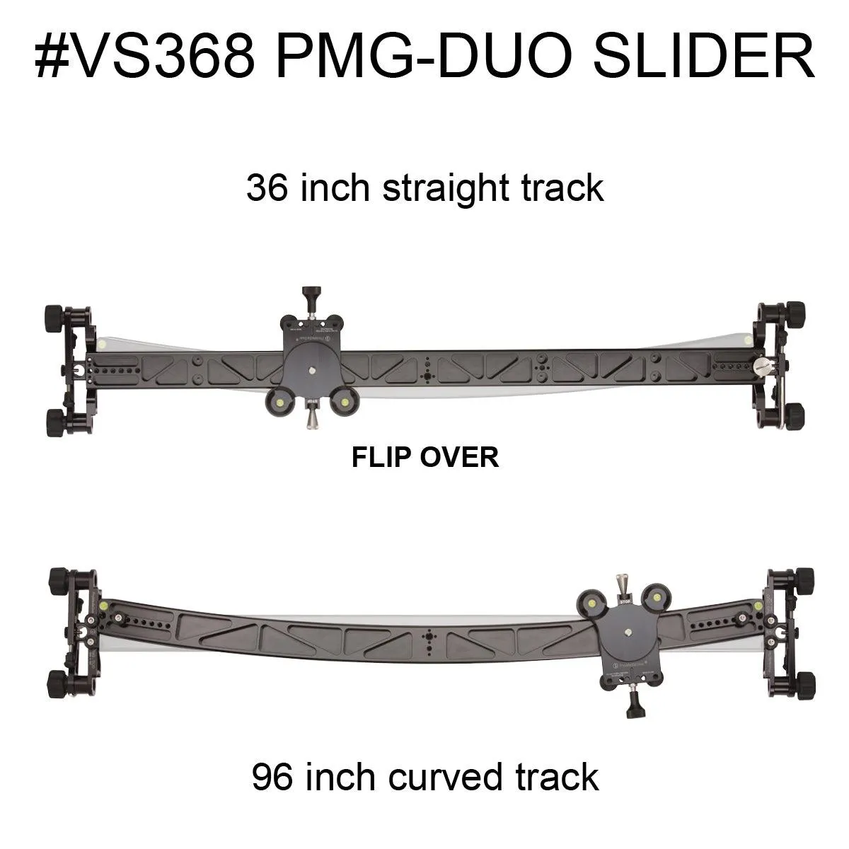 VS368 DUO Dual Track Video Slider 36" Straight & 8 ft Curve Track