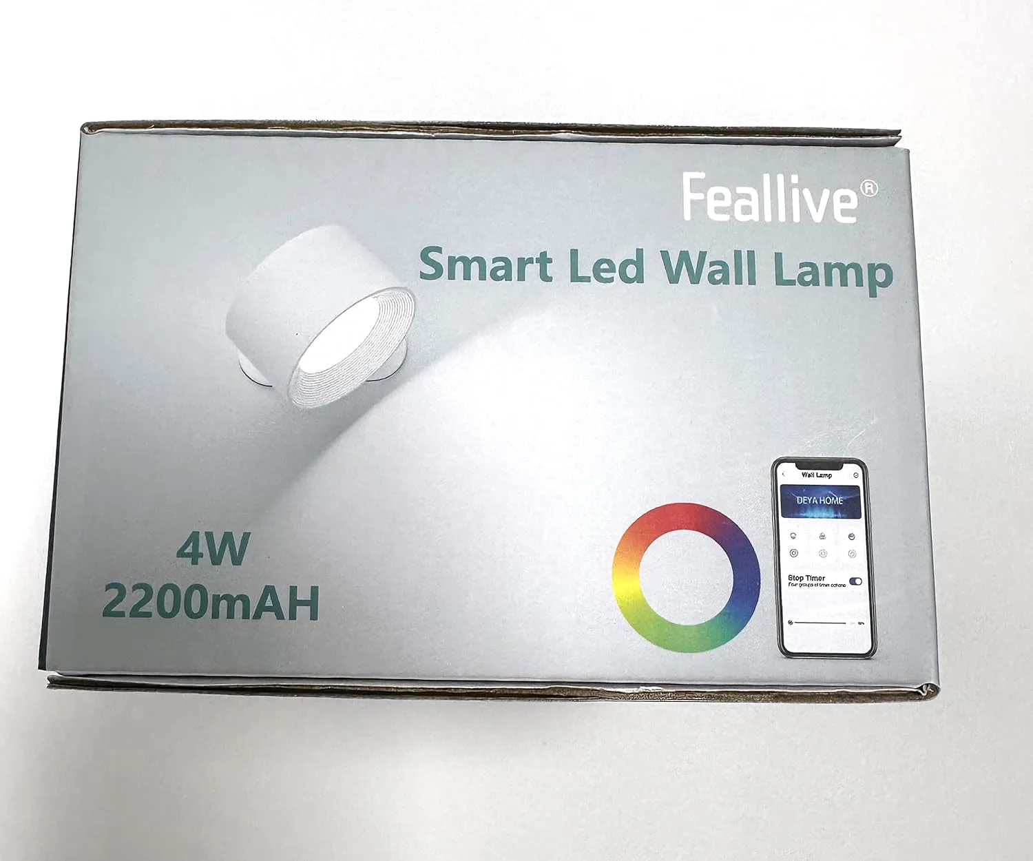 Wall Light Indoor, Wall Lamp Dimmable with Battery with USB Charging Port, Smart Wall Lamp Touch Control 3 Brightness Levels 16 Million Colours 360° Rotatable for Living Room (Black Colorful Light)