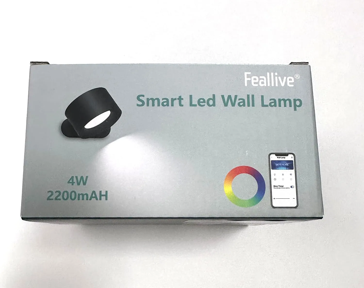 Wall Light Indoor, Wall Lamp Dimmable with Battery with USB Charging Port, Smart Wall Lamp Touch Control 3 Brightness Levels 16 Million Colours 360° Rotatable for Living Room (Black Colorful Light)
